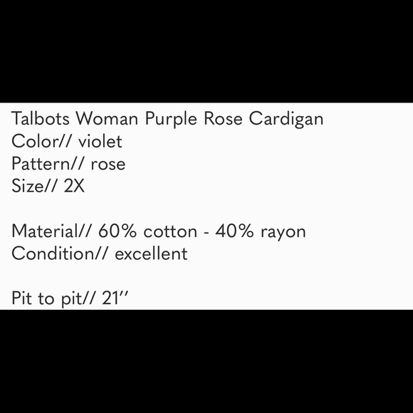 Talbots Woman Purple Rose Cardigan - Picture 8 of 8